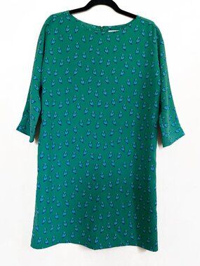 Ann Taylor Loft Birds Green Shift dress Size M in EXCELLENT CONDITION